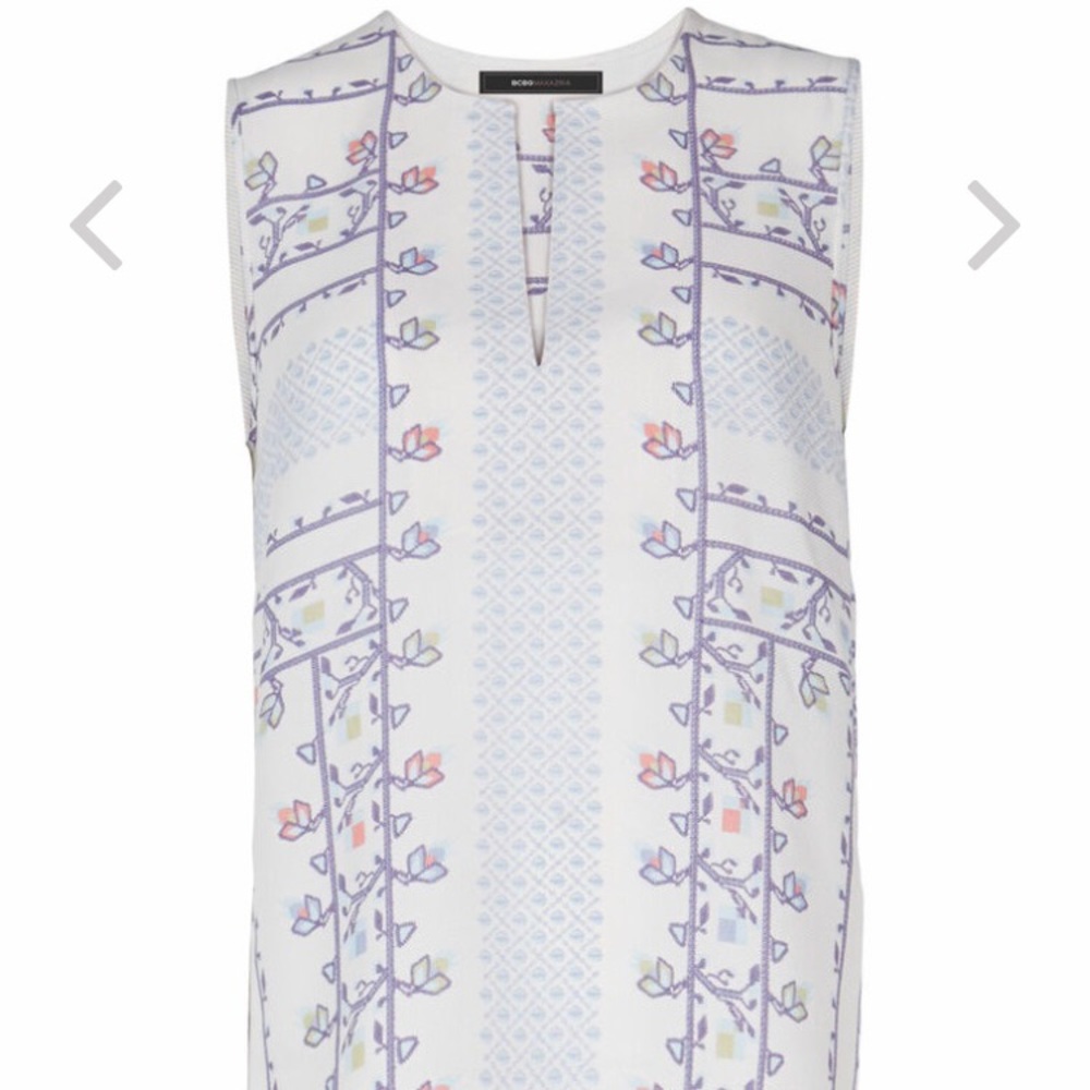 BCBG MaxAzria Torie Floral Print Asymmetrical Top